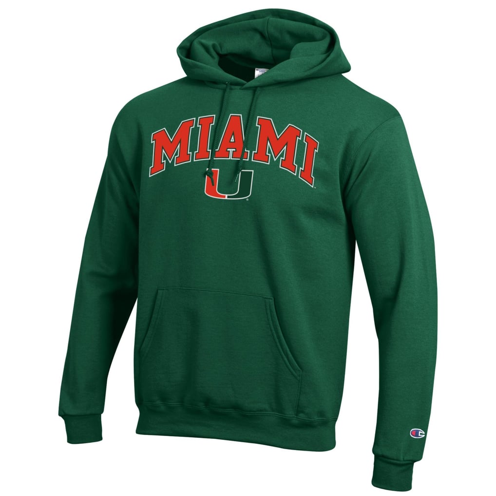  Miami Hurricanes Champion Arch Over Logo Pullover Hoodie - Green